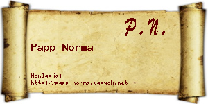 Papp Norma névjegykártya